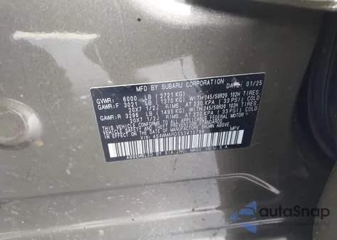 2025 Subaru Ascent Bronze Edition 7-Passenger из США, поврежденный, VIN 4S4WMARD5S3410798